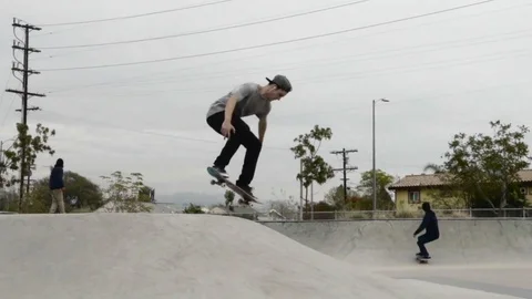 Skating Skatepark Rail Stock Footage 73671865
