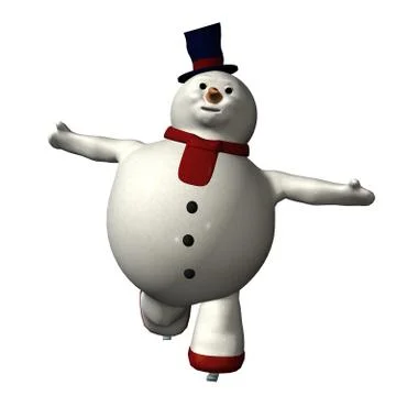 Skating Snowman Stock Illustration