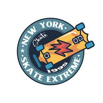 Skating vector t shirt design for apparel. New York T shirt design fir clothes a Stock Illustration