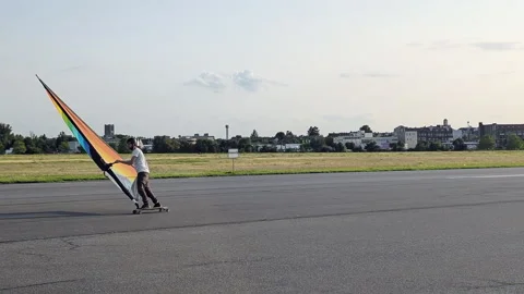 Skating with the wind. Stock Footage 315650994