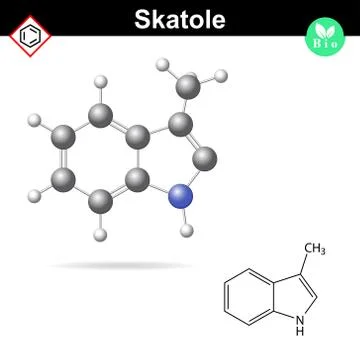 Skatole molecular structure Stock Illustration