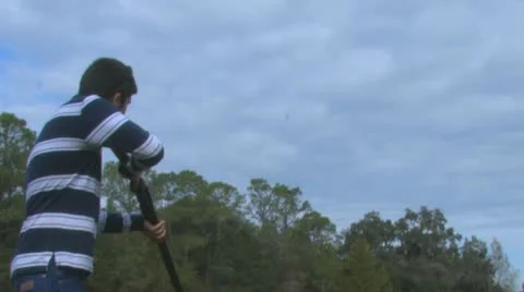 Skeet Shooter with audio Stock Footage 10594031