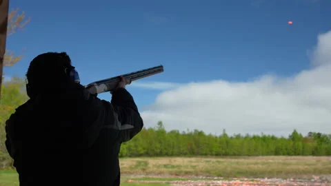 Skeet Shooting Stock Footage 343143988