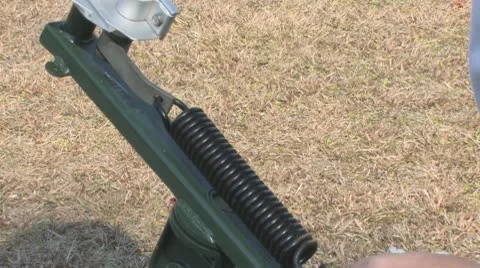 Skeet Thrower Clip 2 Stock Footage 10594145