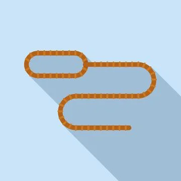 Skein lasso icon flat vector. Rope cowboy 스톡 일러스트