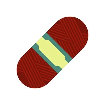 Skein of red wool flat icon Stock Illustration