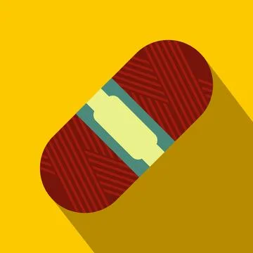 Skein of red wool flat icon Stock Illustration