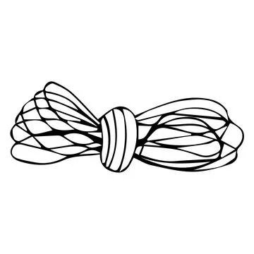 Skein of yarn for hand knitting. Vector illustration in doodle style on white Stock Illustration