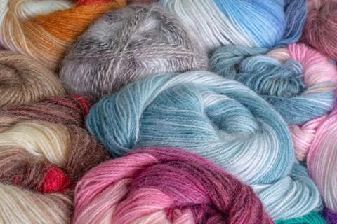 Skeins of woolen thread Stock Photos