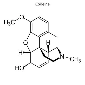 Skeletal formula of chemical molecule. Stock Illustration