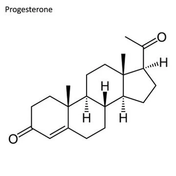 Skeletal formula of Progesterone Stock Illustration