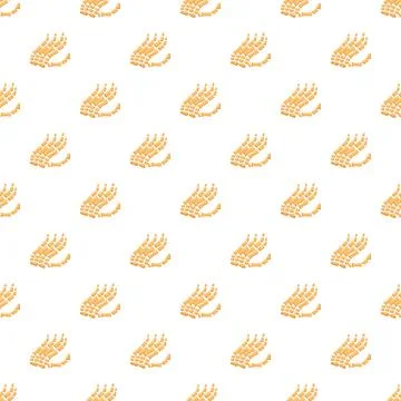 Skeletal hand bones seamless pattern illustration Stock Illustration