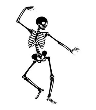 Skeletal system as dancing bones silhouette Stock Illustration