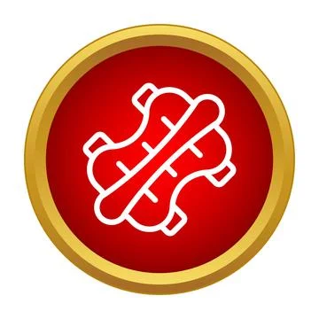 Skeletal system restriction icon in red circle Stock Illustration