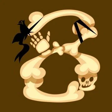 Skeleton 8 eight made of bones vector illustration Stock Illustration