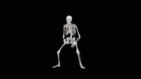 Skeleton alert idle position or stance - Halloween concept Stock Footage 140889680