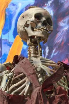 Skeleton at a amusement park ghost train Stock Photos