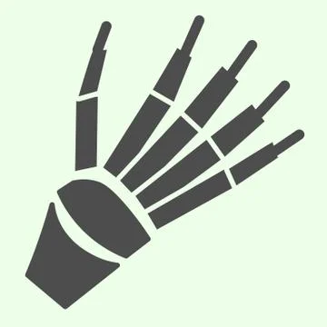 Skeleton arm solid icon. Human hand bone with fingers x ray glyph style Stock Illustration
