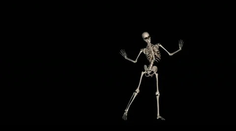 Skeleton Belly Dance - Transparent Loop (+ alpha channel) Stock Footage 12155372