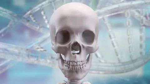 The Skeleton on black background for education or sci concept 3d rendering. Stock Illustration