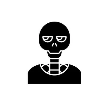 Skeleton black icon, vector sign on isolated background. Skeleton concept symbol Stock Illustration