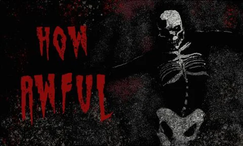 Skeleton on black mockup Illustrazione stock
