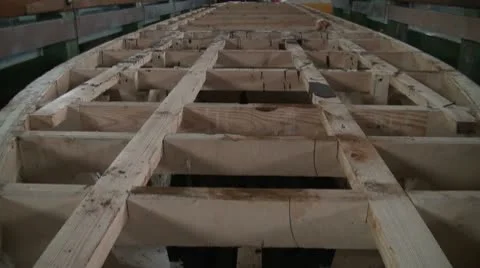 Skeleton of a boat out of the tree Stock Footage 10582803