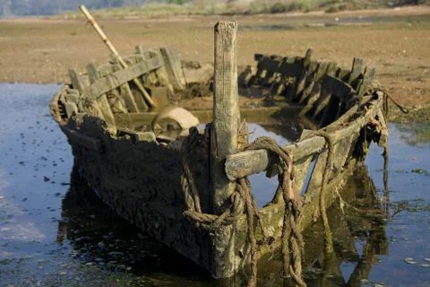 Skeleton of a boat Stock Photos