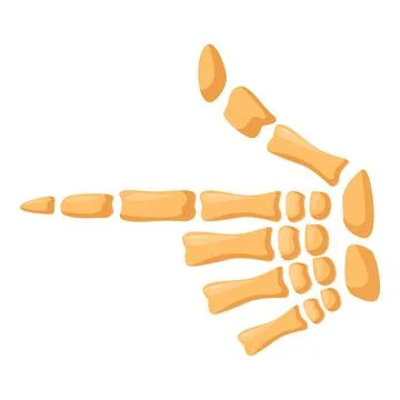 Skeleton bone hand pointing finger to the left side Stock Illustration