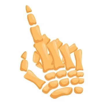 Skeleton bone hand pointing up with index finger Stock Illustration