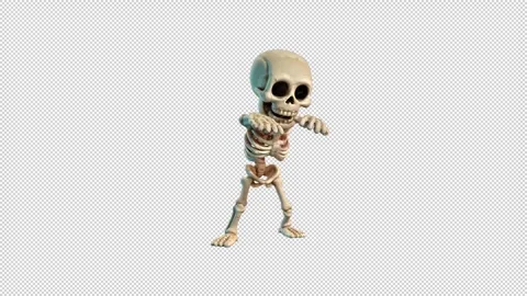 Skeleton Bone March Walk Stock Footage 318242327