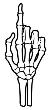 Skeleton bone pointing the index finger hand sign Stock Illustration