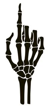 Skeleton bone pointing the index finger hand sign Stock Illustration