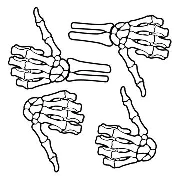 Skeleton bone thumb up hand sign Stock Illustration