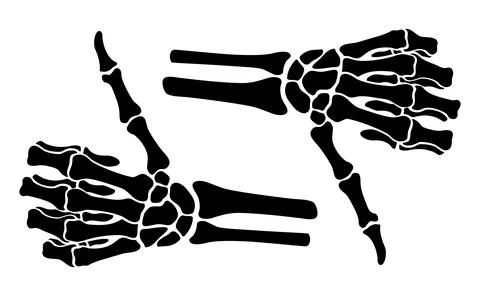 Skeleton bone thumb up hand sign Stock-Illustration