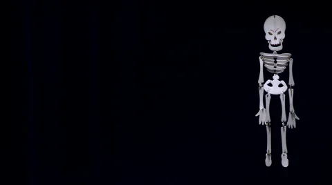 Skeleton bones in blue smoke Stock Footage 954228