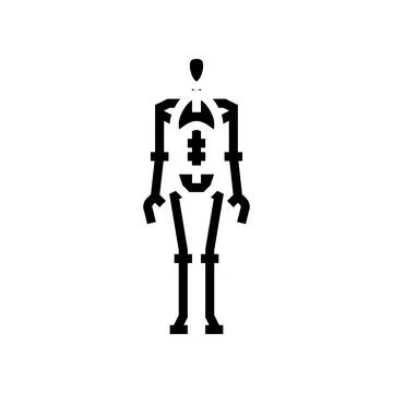 Skeleton bones human glyph icon vector illustration Stock Illustration