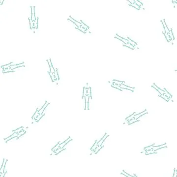 Skeleton bones human glyph seamless pattern Stock Illustration