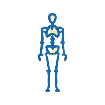 Skeleton bones human icon doodle illustration Stock Illustration
