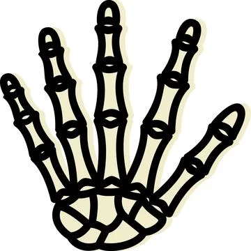 Skeleton bony hand spooky dead fingers Stock Illustration