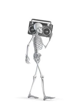 Skeleton with boombox Stock-Illustration