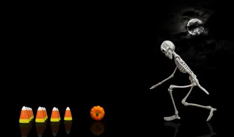 Skeleton Bowling Stock Illustration