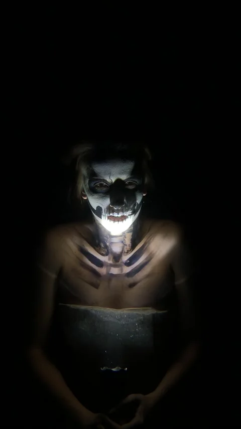 Skeleton Bride under the Water. Halloween Concept Stock Footage 142050938