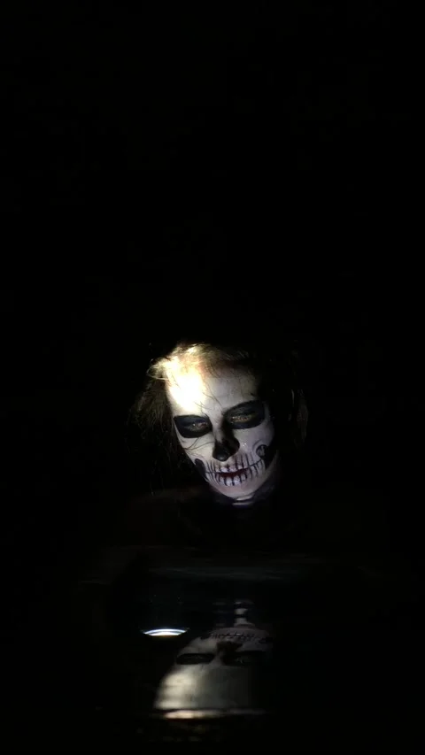 Skeleton Bride under the Water. Halloween Concept Stock Footage 142050939