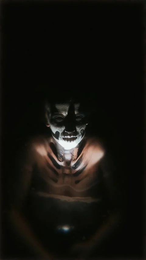 Skeleton Bride under the Water. Halloween Concept Stock Footage 142113911
