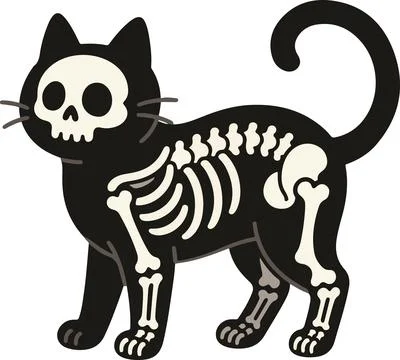 Skeleton cat, minimal simple vector illustration Stock Illustration