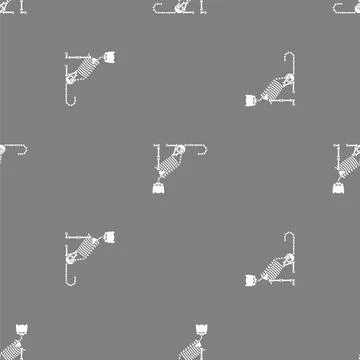 Skeleton cat pattern seamless. Cat skull and bones background. Baby fabric or Stock Illustration