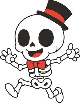 Skeleton character, minimal simple vector illustration Stock Illustration