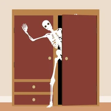 Skeleton in the closet Stock Illustration