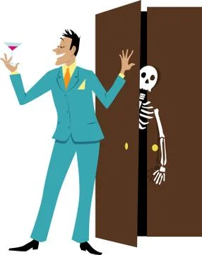 Skeleton in the closet Stock Illustration
